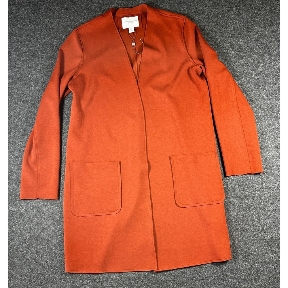 Carolina Belle Montreal Open Front Jacket Cardigan Rust Orange SZ LG NWOT Career